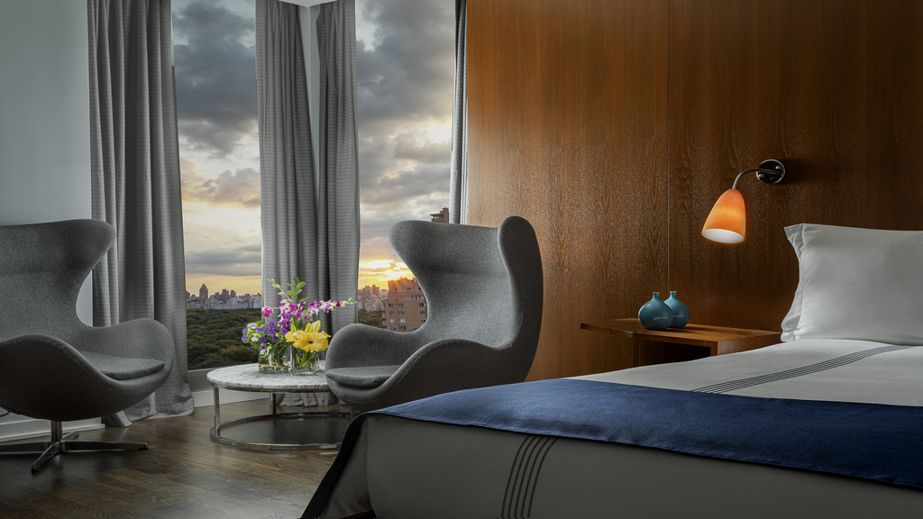 Junior King Suite: A 450 sq ft one-bedroom city view suite with a terrace or balcony.